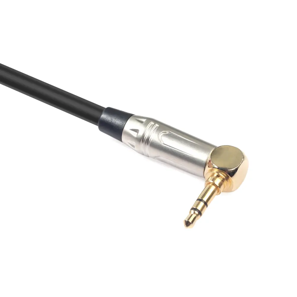 90 Degree 3.5mm Stereo TRS Male To XLR 3Pin Male Audio Cable 0.3m Audio Cable Wire Black Accessories for Headphone Microphone