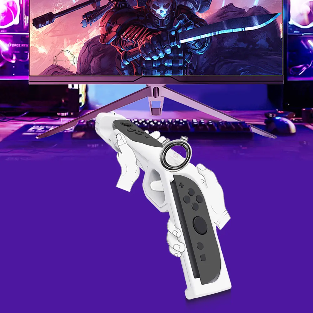 For NS2 Shooting Game Gun Holder Reusable Somatosensory Gaming Gun Wear Resist Small Gamepad Grip Shooting Game Supplies