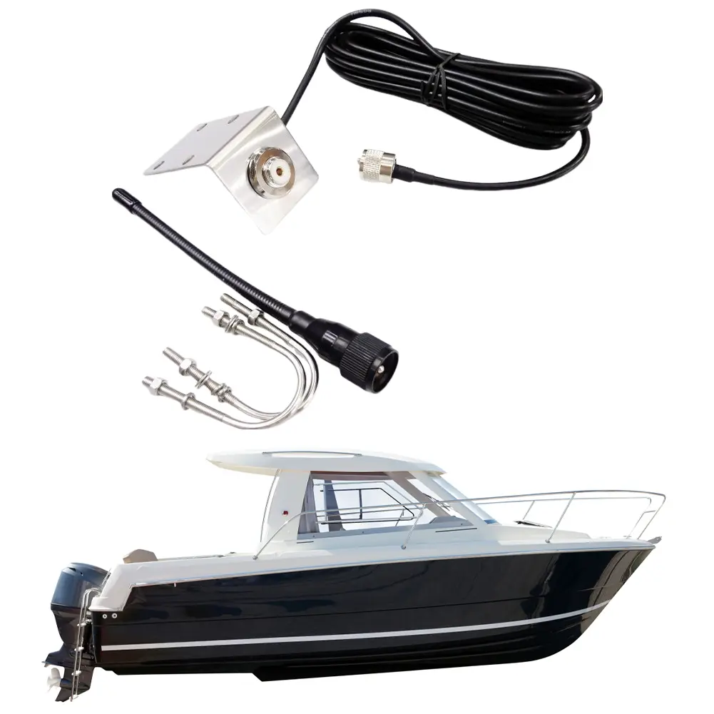 156-163Mhz Rubber Waterproof Mast Aerial Stubby Boat Antenna External Antenna for Boat Pontoon Sailboat Yacht Marine Radios