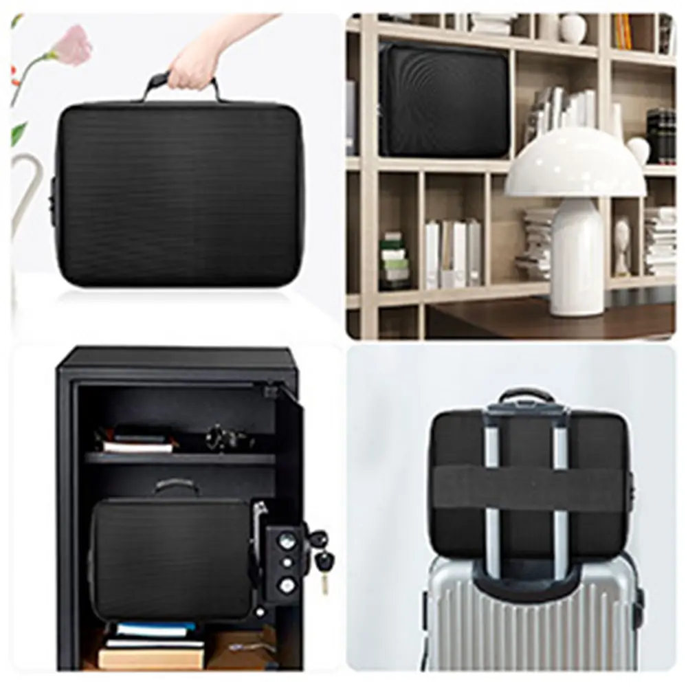 Fireproof File Organizer with Lock Document Box Waterproof Safe Storage Box for Important Documents Files and More