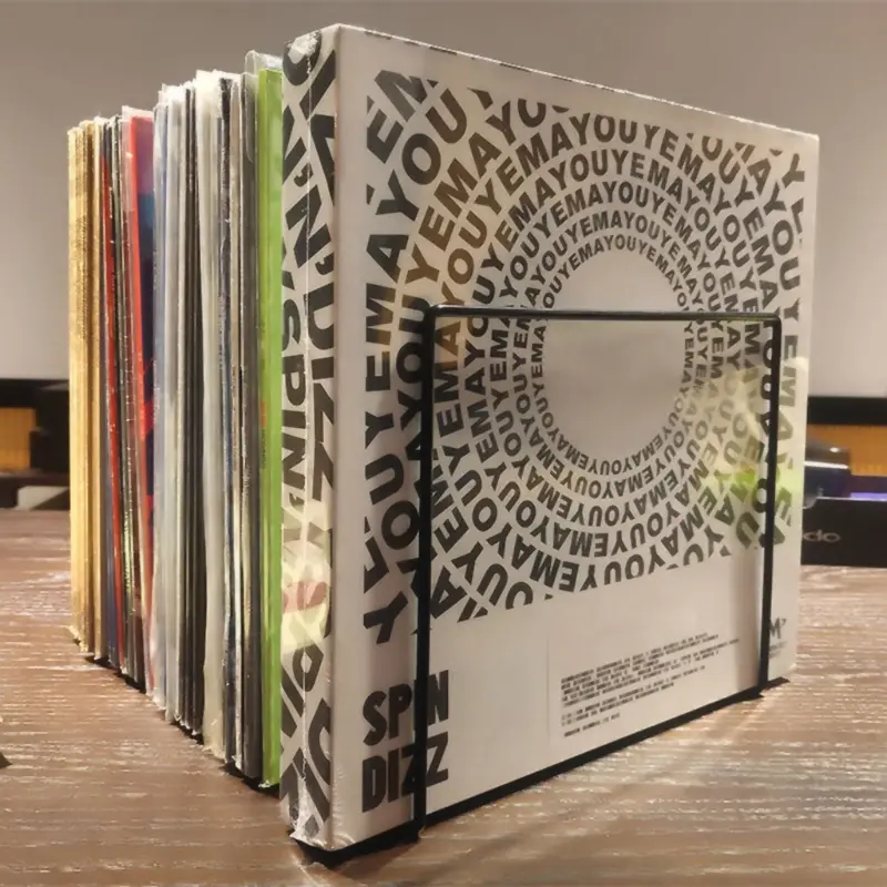 Metal Iron Storage for LP Record Rack Book Magzine Holder Desk Record ShelfOrgan