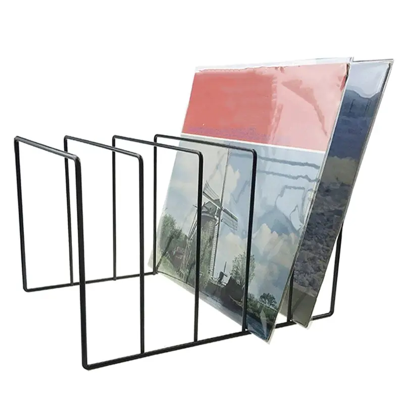 Metal Iron Storage for LP Record Rack Book Magzine Holder Desk Record ShelfOrgan
