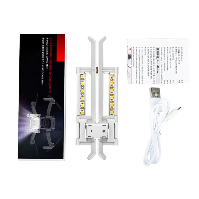 LED Landing Gear Night Landing Skid for Mavic Mini/Mini 2 Foldable Drone Accessories Protective Gimbal Stand