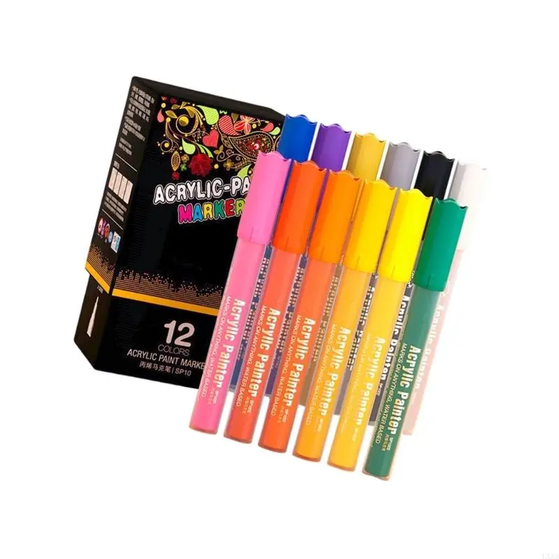 LXAA Acrylic Paint Pen Water Resistant Acrylic Marker for Ceramic Fabric Glass Paper