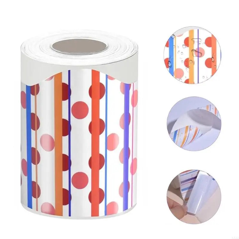 LXAA 10m Adhesive Bulletin Board Border Colorful Dots Bulletin Border Trim Bulletin Board Sticker for Classroom Decoration