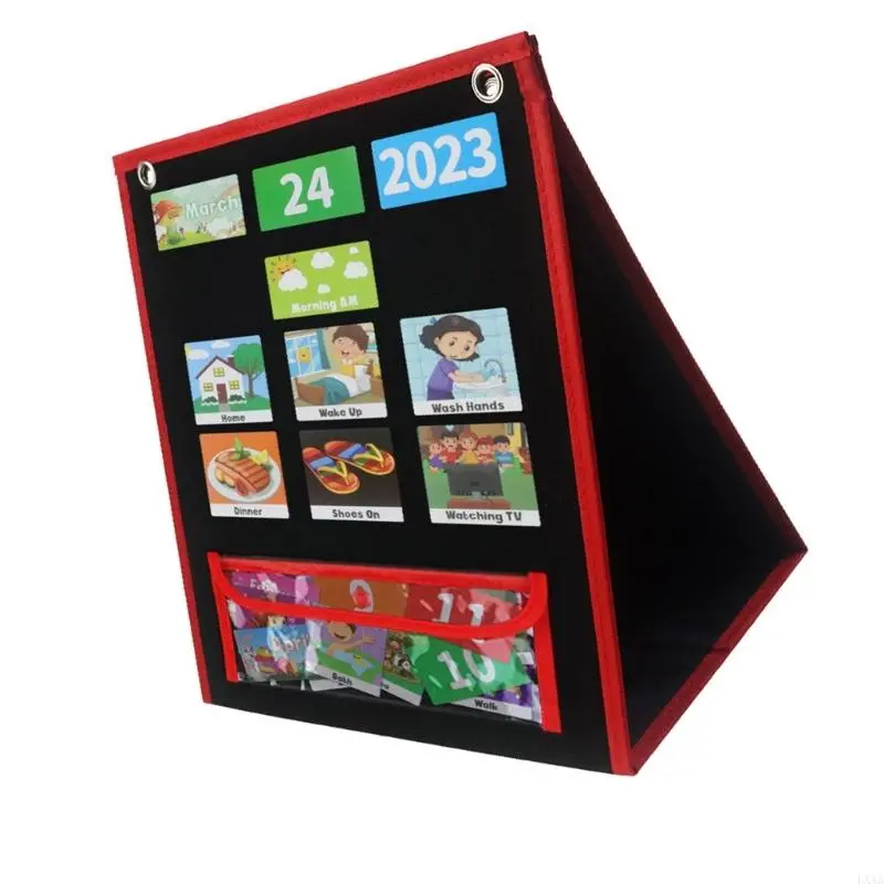 LXAA Daily Routine Pocket Chart for Kids Toddler Responsibility Behavioral Aid Tool