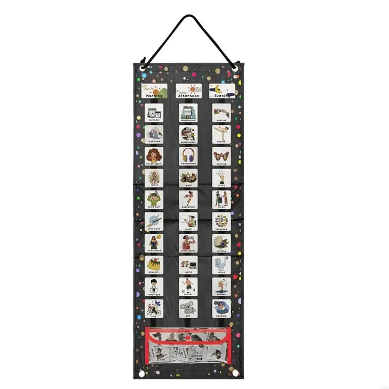 LXAA Daily Routine Pocket Chart for Kids Toddler Responsibility Behavioral Aid Tool