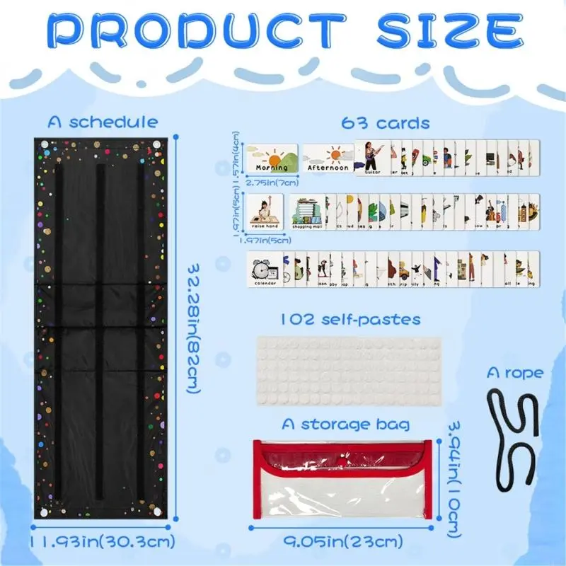 LXAA Daily Routine Pocket Chart for Kids Toddler Responsibility Behavioral Aid Tool