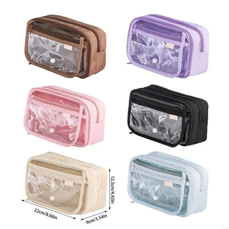 LXAA Clear Pencil Bag Large Capacity Pen Case Pencil Case Aesthetic Pen Bag