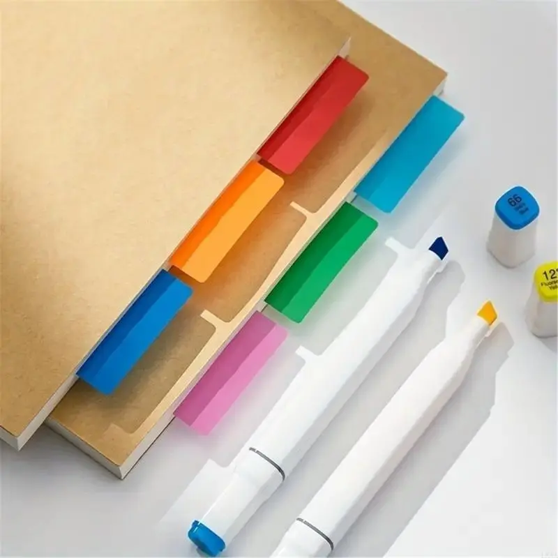 LXAA 1 Set Colorful Page Markers Simple Index Tabs Writable Book Tabs