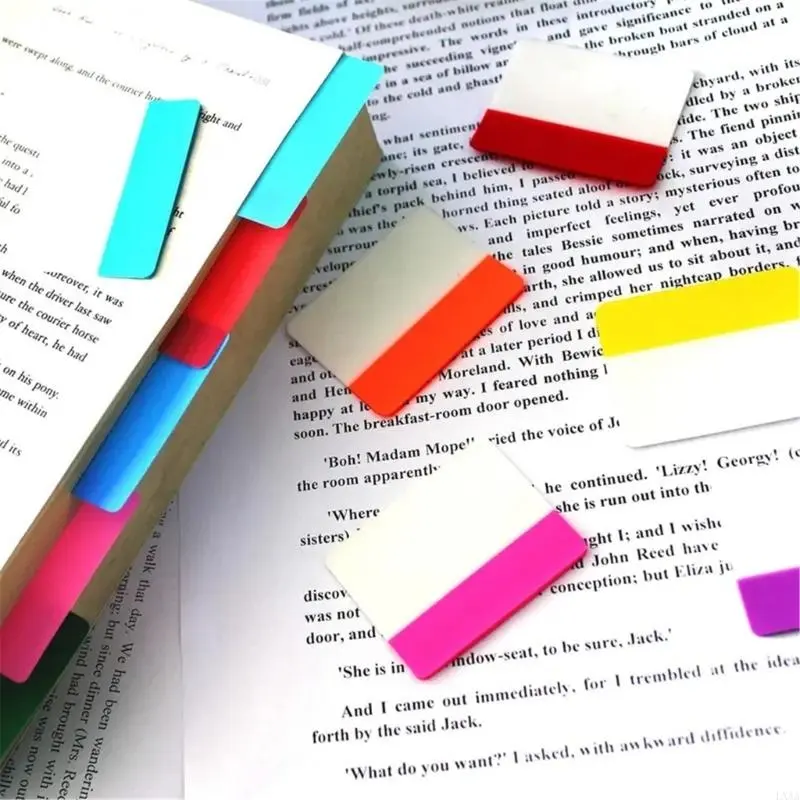 LXAA 1 Set Colorful Page Markers Simple Index Tabs Writable Book Tabs
