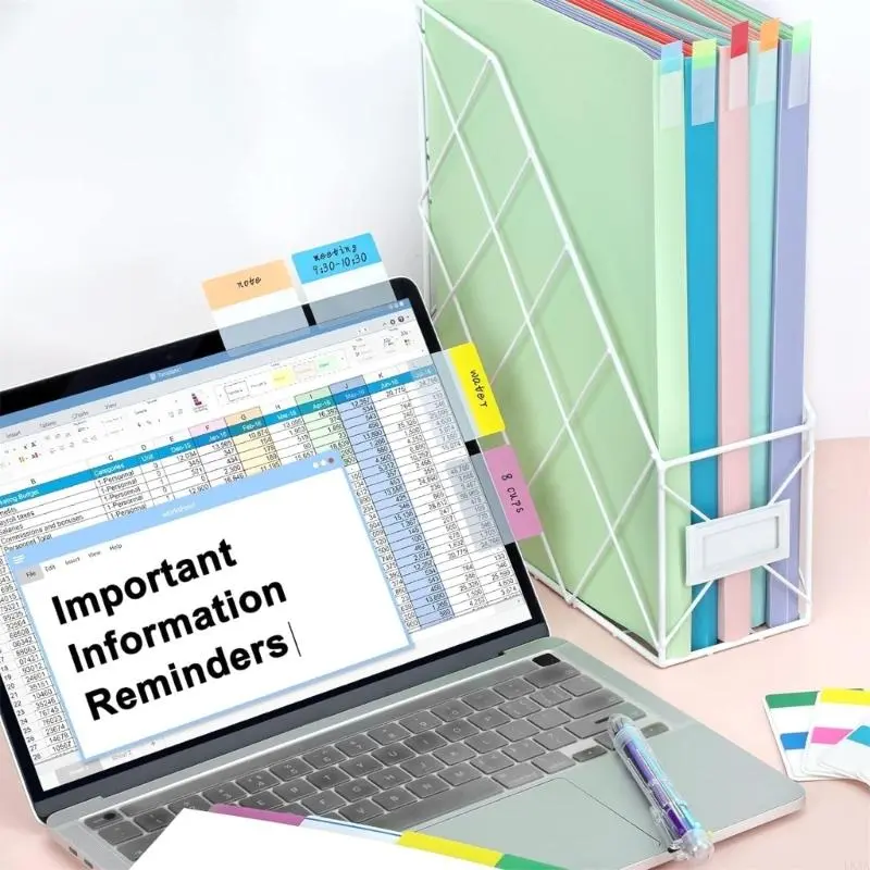 LXAA 1 Set Colorful Page Markers Simple Index Tabs Writable Book Tabs