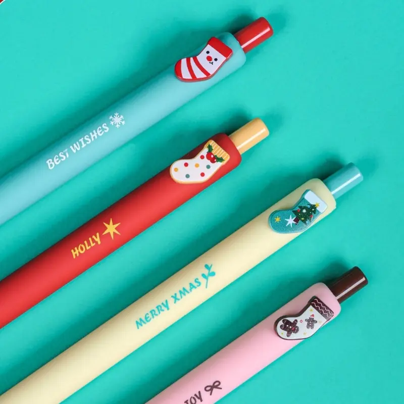 4 Pcs Neutral Pen Christmas Gel Pen Quick-Drying Writing Pen School Supplies