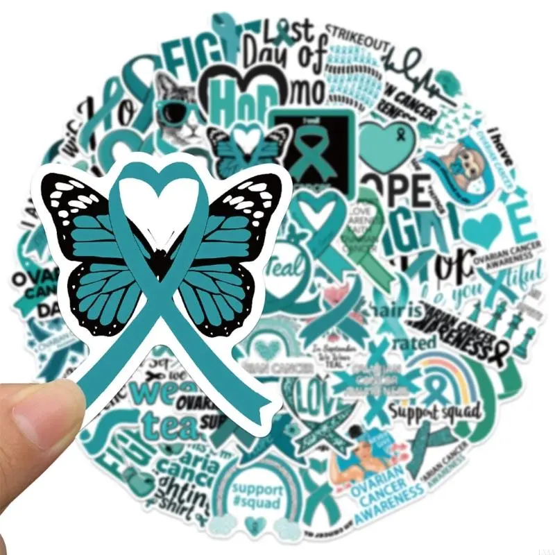 LXAA 50 Sheets Water Bottle Sticker Ovarian Awareness Sticker for Campaigns