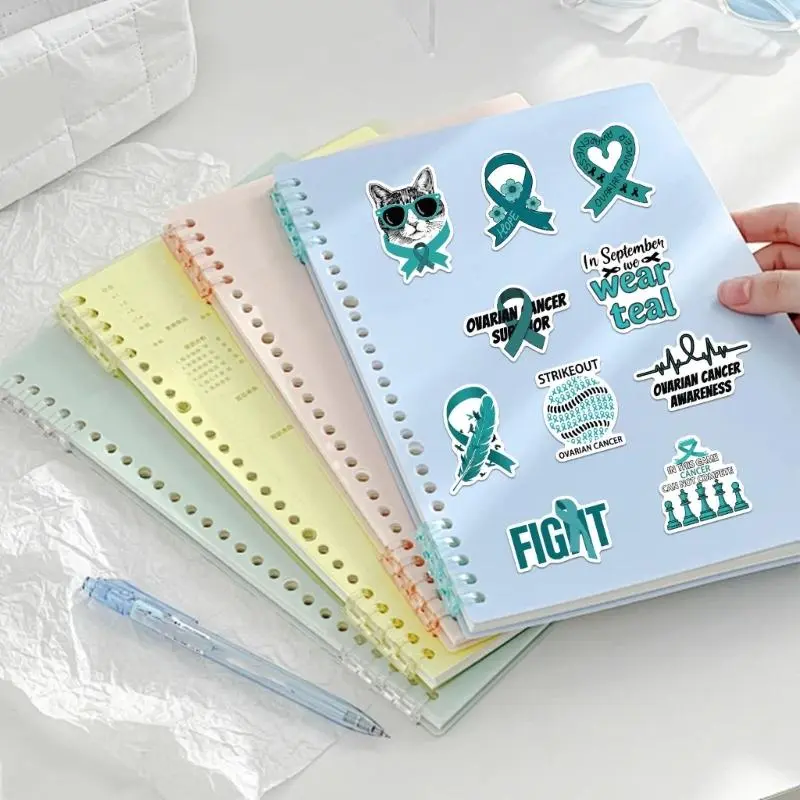 LXAA 50 Sheets Water Bottle Sticker Ovarian Awareness Sticker for Campaigns