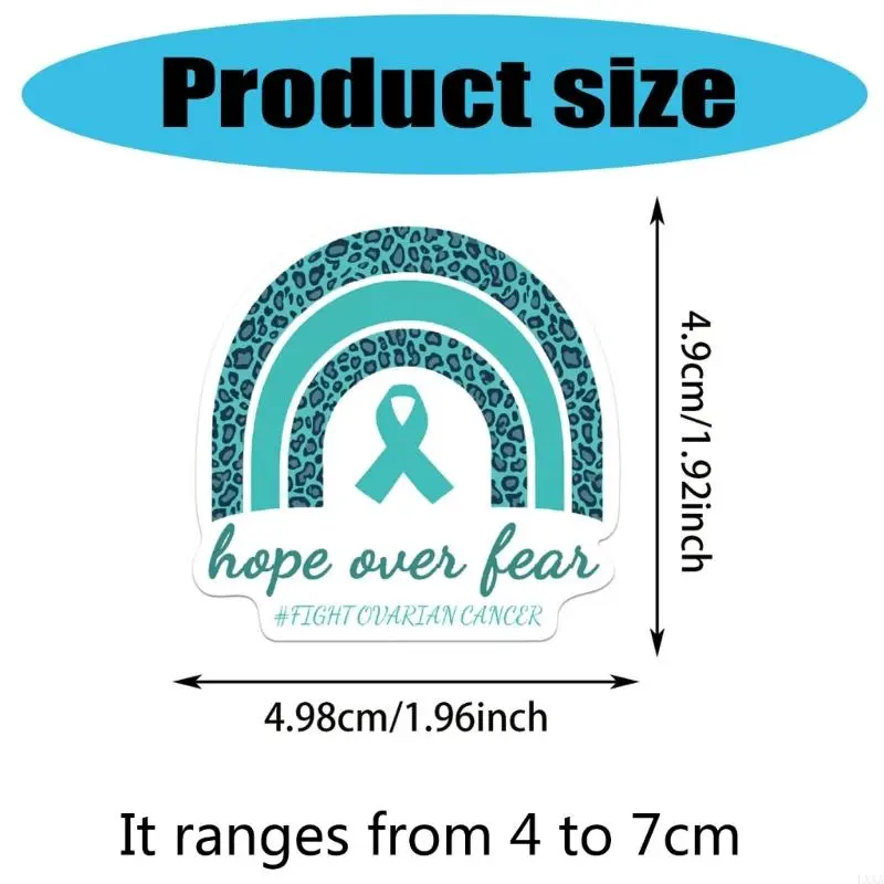 LXAA 50 Sheets Water Bottle Sticker Ovarian Awareness Sticker for Campaigns