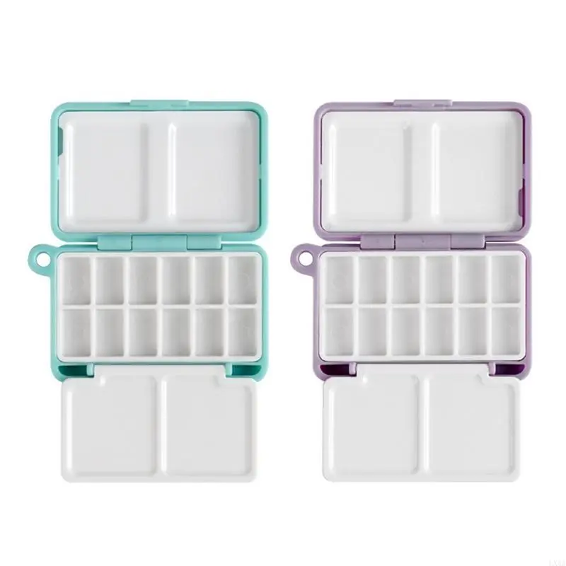 LXAA Watercolor Paint 12 Well Folding Paint Case Portable Paint Mixing Tray
