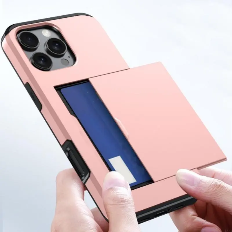 LXAA Phone Case Housing with Card Slot Double Layer Shock Absorption for Everyday Use