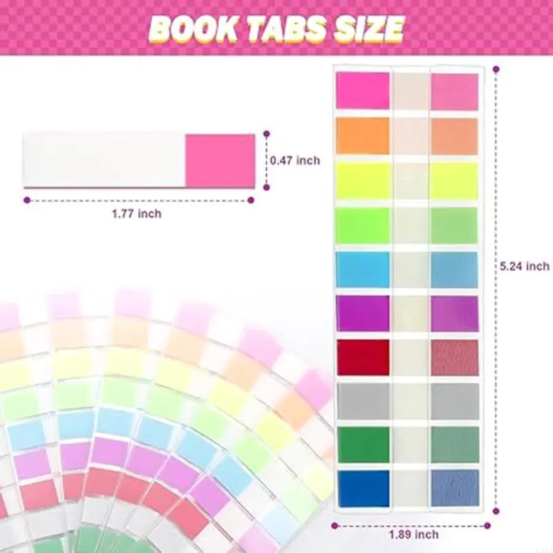 LXAA 100/120 Counts Colored PET Label Repositionable Page Marker Adhesive Notes
