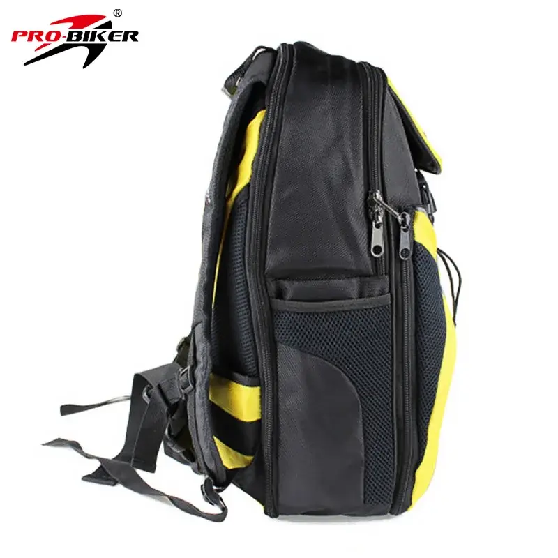 PRO-BIKER Yellow Motorcycle Riding Bicycle High-Capacity Helmet Bags Travel Bag Can Hold Computer Phone With Waterproof Cover