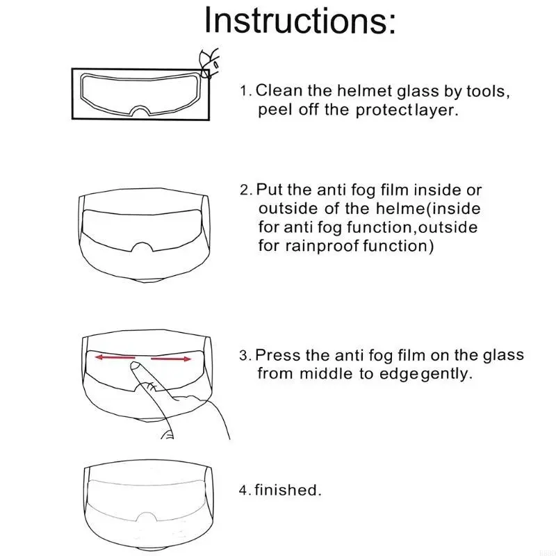 R53D Motorcycle Helmet Anti-Fog Lens Clear Patch Film for K4 AX8 MT Off-road Helmets
