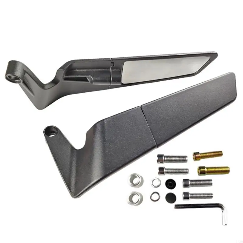 R53D Aluminum Motorcycle Side Mirrors Aerodynamic Design Motorcycle Rearview Mirrors Quick Installation for Modification
