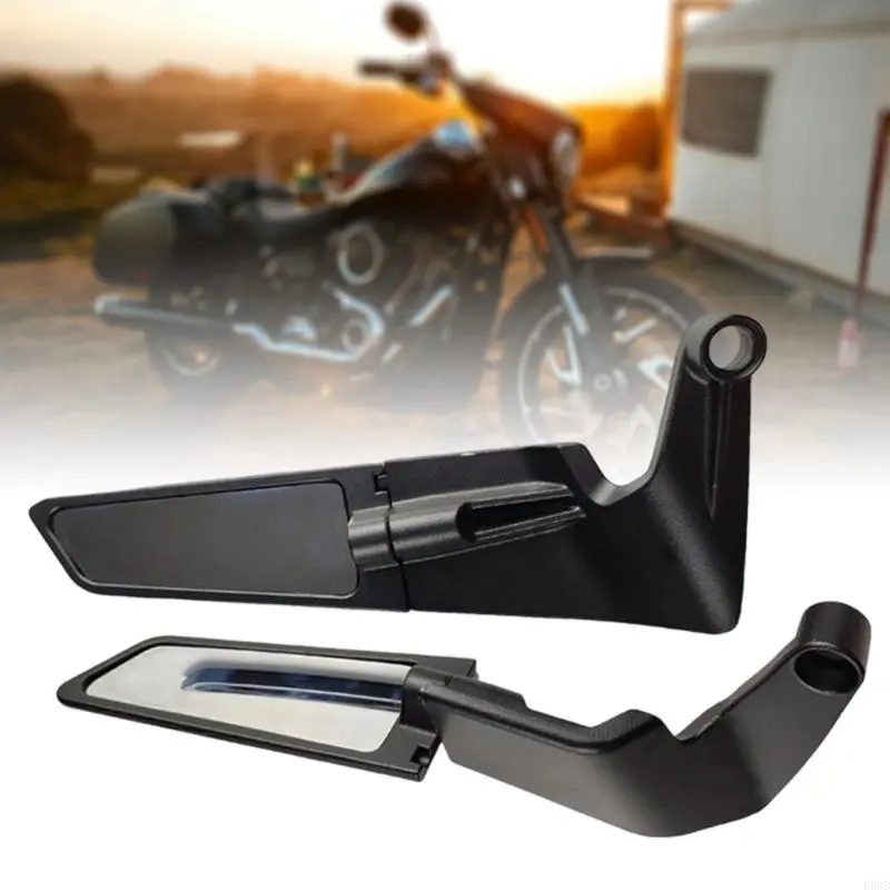 R53D Aluminum Motorcycle Side Mirrors Aerodynamic Design Motorcycle Rearview Mirrors Quick Installation for Modification