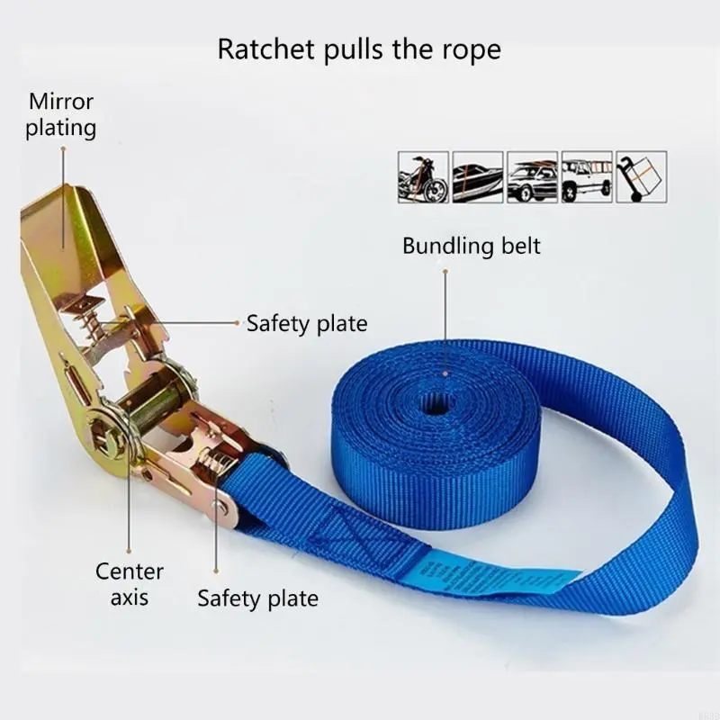 R53D Roof Rack Strap Lashing Straps for Load Securing Ratchet Strap
