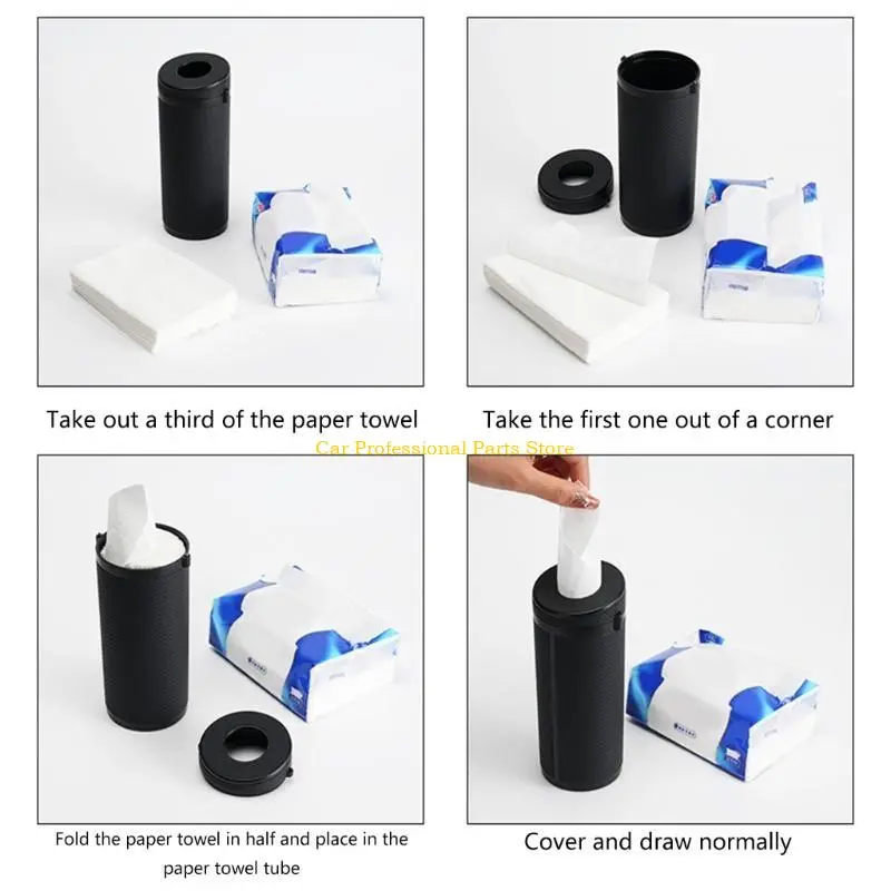 R53D Lightweight Car Paper Tube with Window Breaker Function ABS Tissue Cup Storage