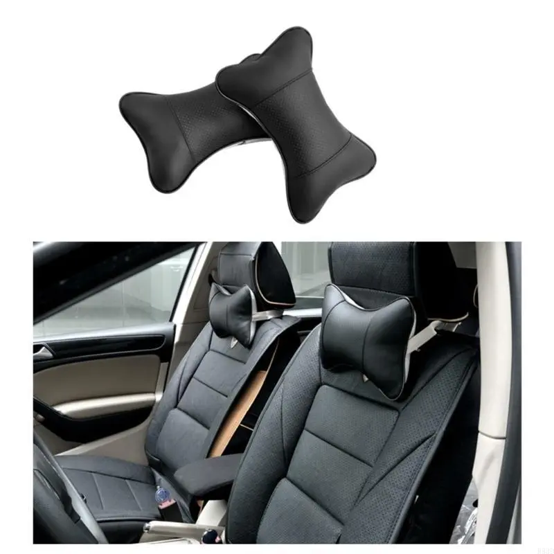 R53D Car Headrest Pillow Car Neck Pillow Headrest Headrest Pillow PU Leather Car Headrest Cushion for Car Relax 4-Color