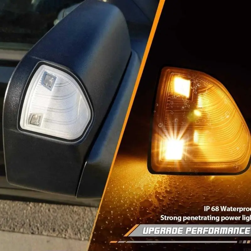 R53D 2pc Front Turn Light for 1500 2500 Replacement Clear/Smoke Lens LED Side Turn Lamp
