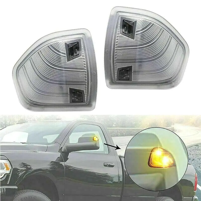 R53D 2pc Front Turn Light for 1500 2500 Replacement Clear/Smoke Lens LED Side Turn Lamp