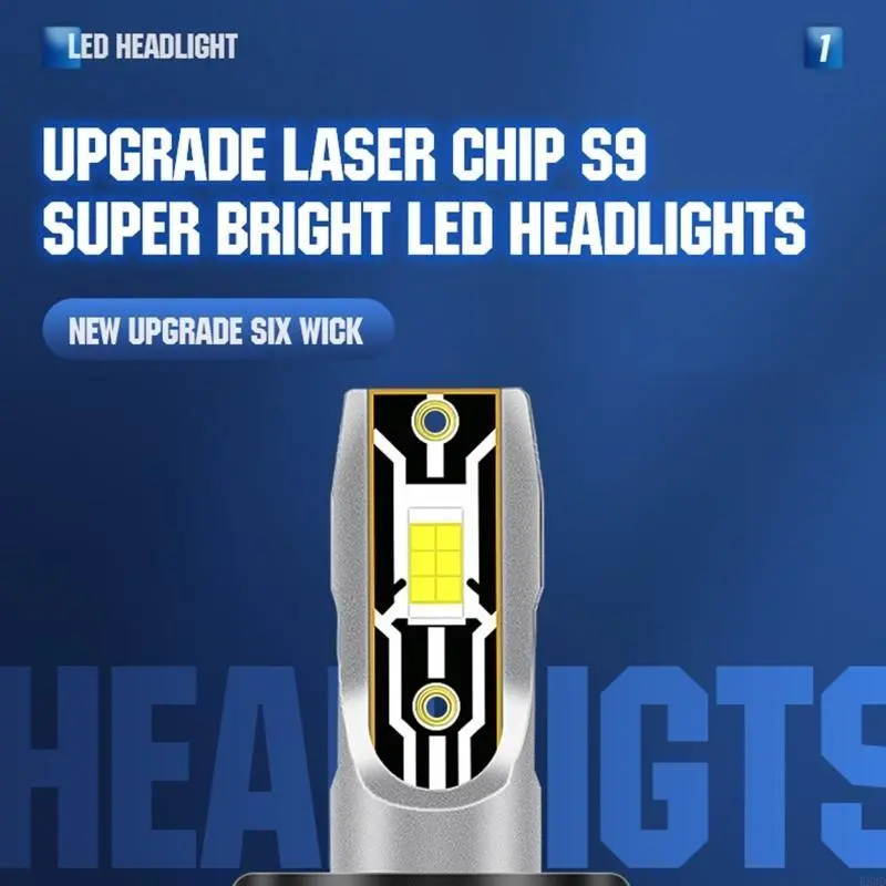 R53D 2pcs Motor H4 LED Headlight Bulbs, 9003 High/Low All-in-One Conversion