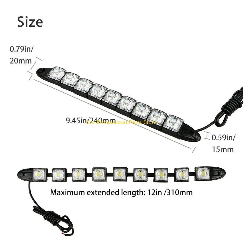 R53D 2Pcs Sequential LED Strip Turn Car DRL Daytime Running Light