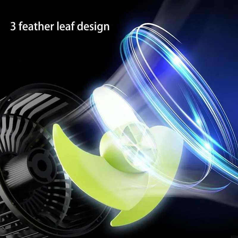 R53D Table Fan USB 5V 12V 24V Car Fan Vehicle Fan/Auto Car Truck 360° Rotation