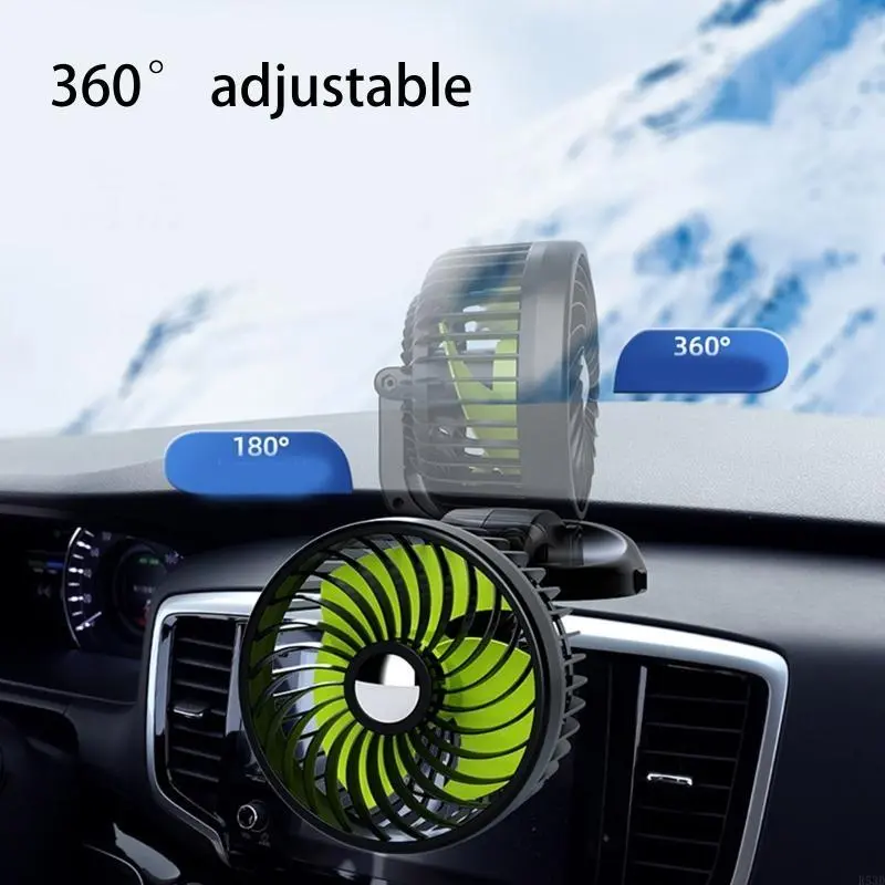 R53D Table Fan USB 5V 12V 24V Car Fan Vehicle Fan/Auto Car Truck 360° Rotation