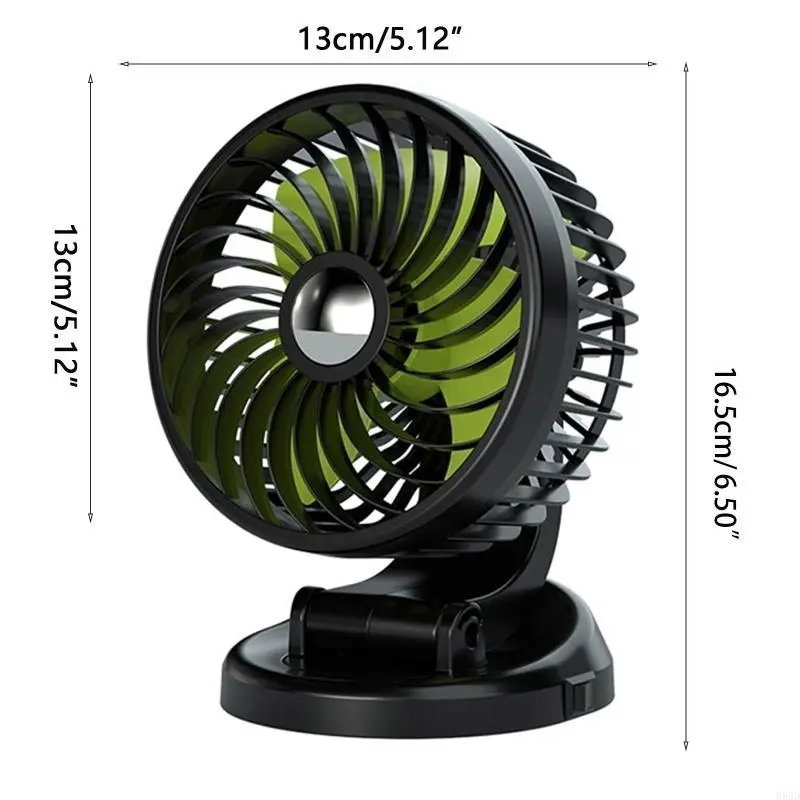 R53D Table Fan USB 5V 12V 24V Car Fan Vehicle Fan/Auto Car Truck 360° Rotation