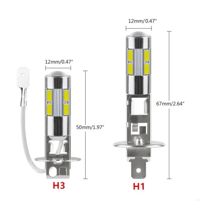 R53D Car LED Driving Light Anti Fog Lamp Headlight H1 10SMD 5630 7000-8000K 2pcs