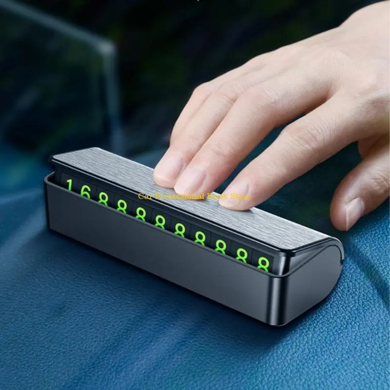 R53D Temporary Parking Card Car Decorations Cashboard Self-adhesive Luminous Phone Number Plate for Moving Car