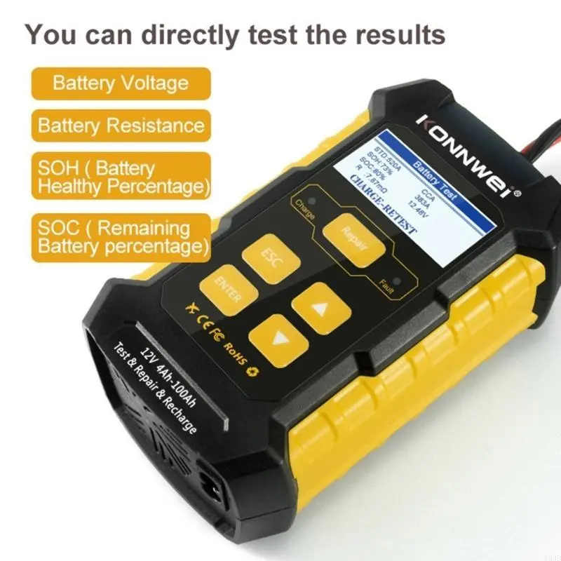 R53D Car Battery Tester Automotive 100-2000CCA Battery Load Tester Auto Cranking & Charging System Test Scan Tool Portable