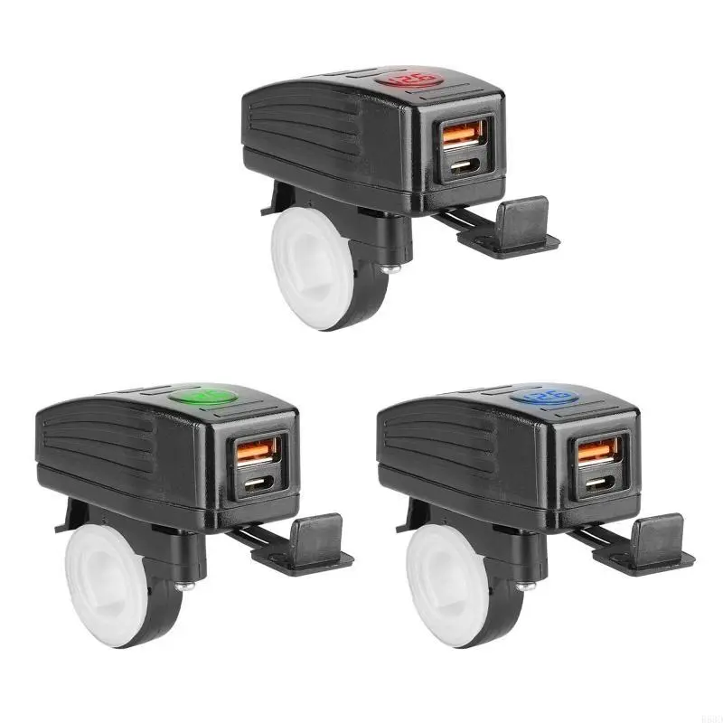 R53D Motorbike Phone 12V Power Supply PD QC3.0 Socket with Dustproof Cover