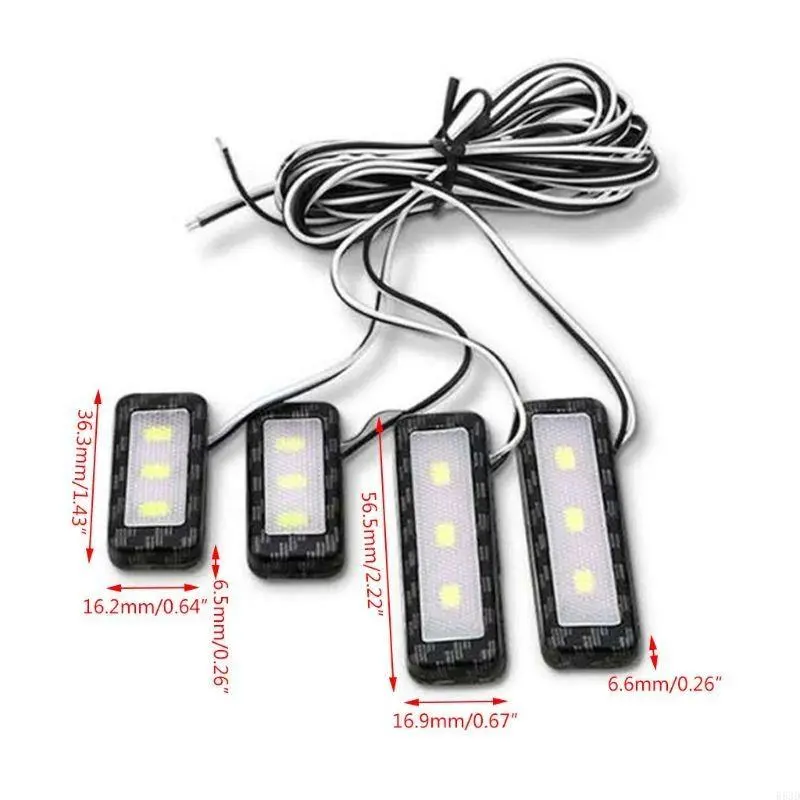 R53D 4Pcs Car Ambient Light Mini LED Mood Lamp Lamp Colorful Car Lamp