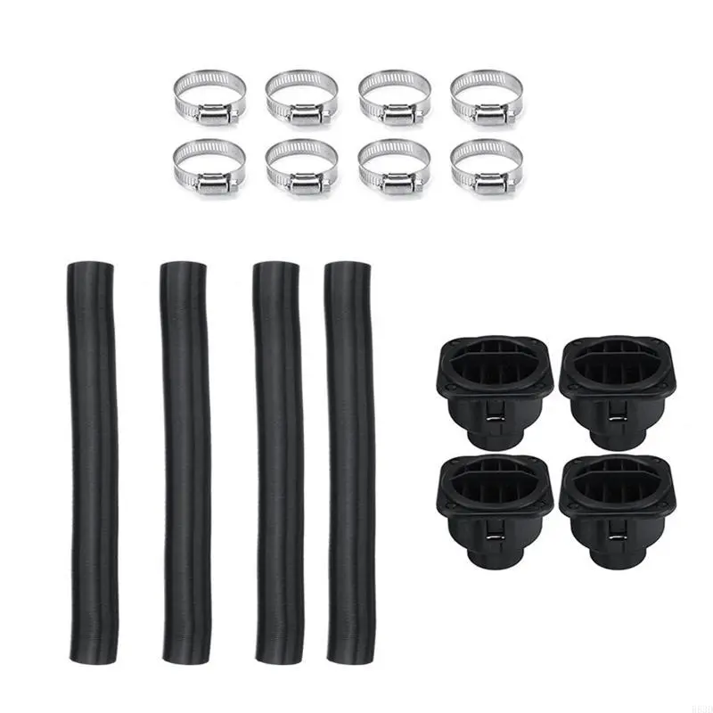 R53D 42mm Plastic Heater Duct Pipe Tube Aluminum Foil Tube + Air Vent Outlet Auto Heaters Part for 4 Holes Car Truck Boat