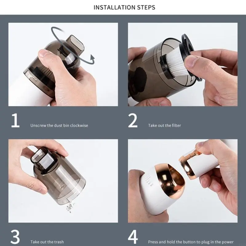 R53D Vacuum Cleaner Keyboard LED Lighting Cleaning Cordless Rechargeable Handheld Portable Trash Garbage Remover Carpet Clean