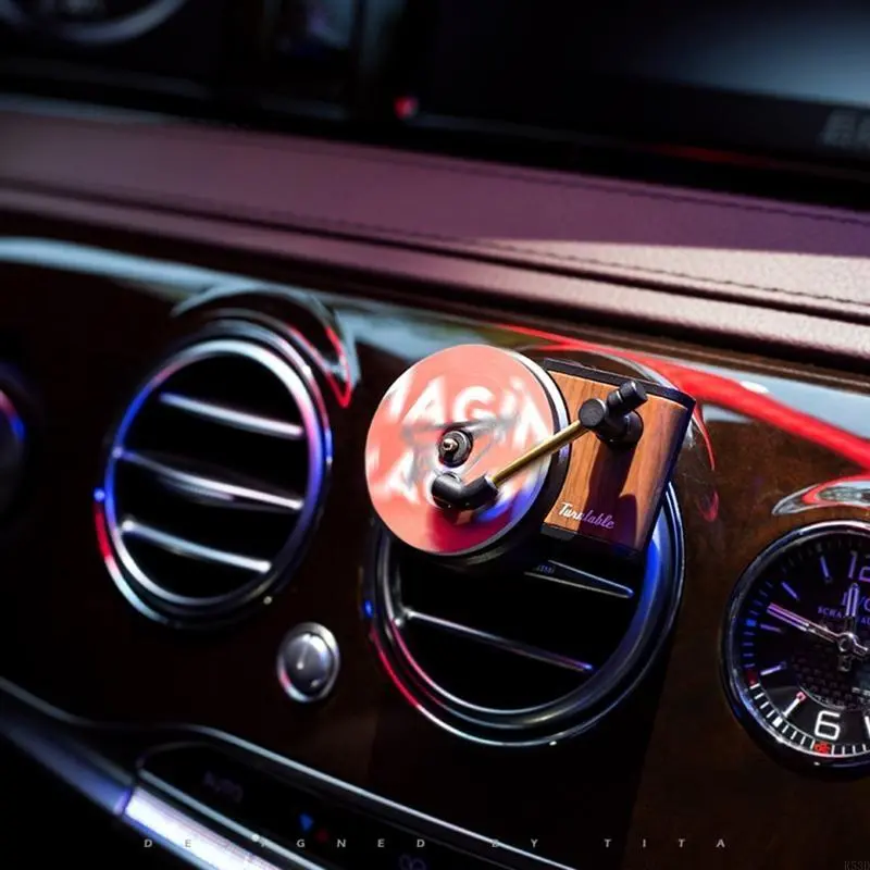 R53D Styling Air Clip Retro Record Player Diffuser Air Vent Punk Car Accessories Souvenir Present