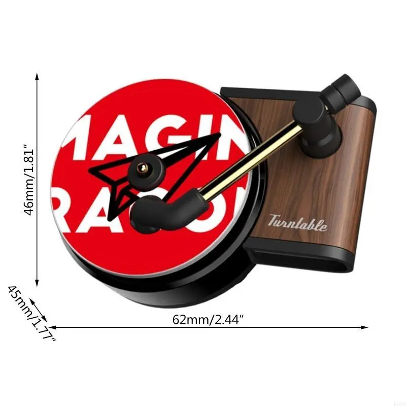 R53D Styling Air Clip Retro Record Player Diffuser Air Vent Punk Car Accessories Souvenir Present