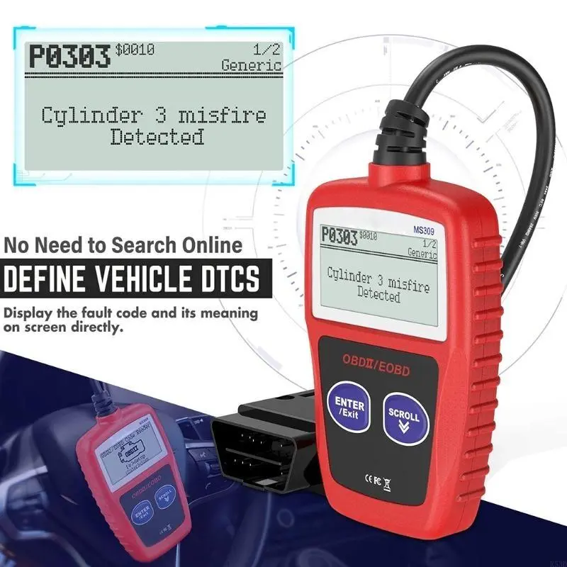 R53D MS309 OBD2 Code Reader Automotive Scanner OBDII Car Engine Auto Diagnose Tool