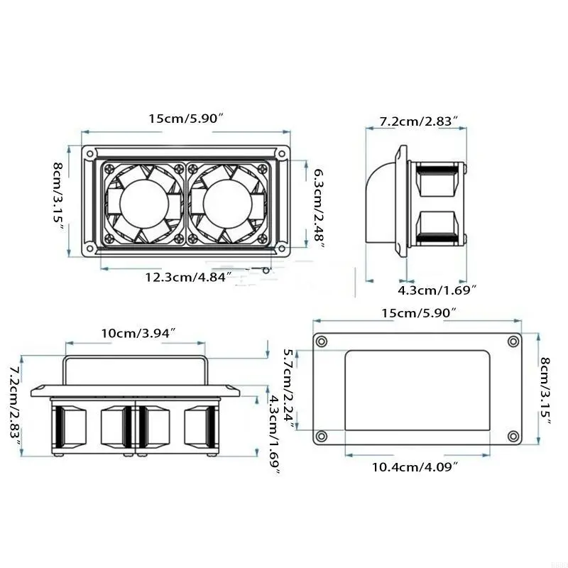 R53D RV Exhaust Fan Vent Manual Extractor Hood Trailer for Camper Motorhome DC1