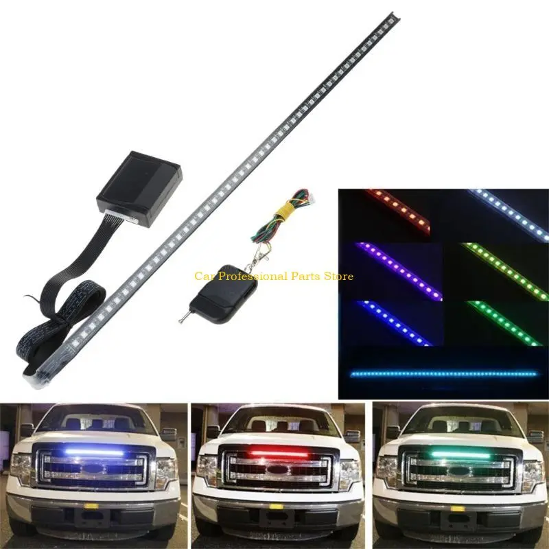 R53D DC12V 56CM 7 Colors 5050 48 LED RGB Scanner Flash Auto Car Truck SUV Light Strip Decorating Lamp