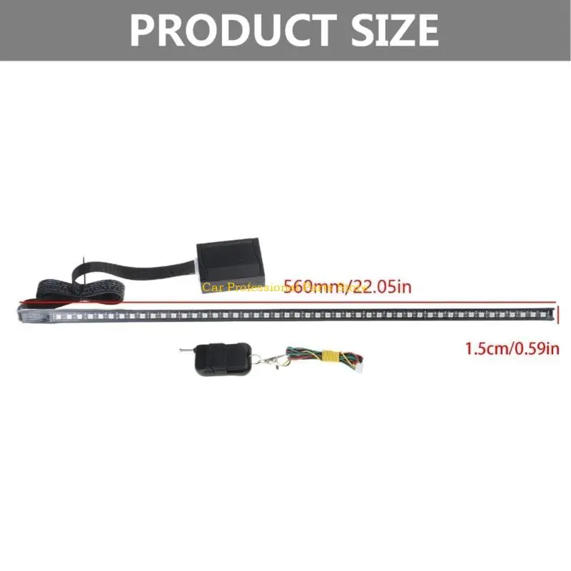 R53D DC12V 56CM 7 Colors 5050 48 LED RGB Scanner Flash Auto Car Truck SUV Light Strip Decorating Lamp
